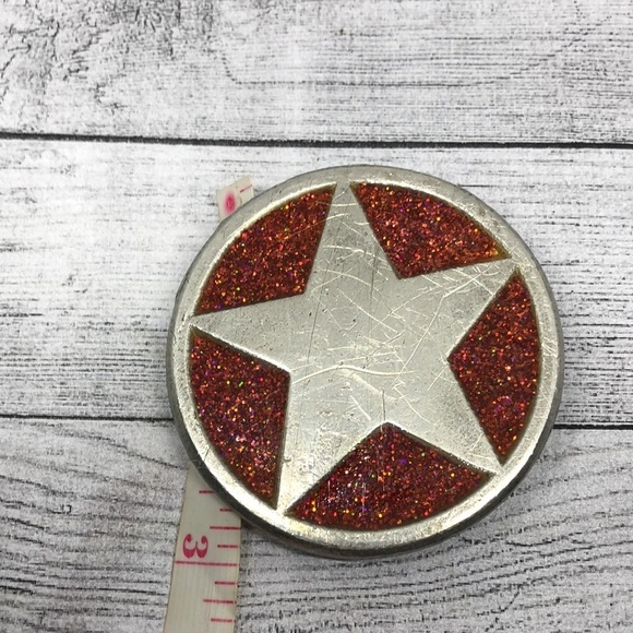 Vintage y2k Star Belt Buckle  Western Texas Glitter Star Belt Buckle Statement - Picture 4 of 4